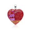  Pendant, Custom made Paris Pink Dichroic Glass Heart Pendant, Custom Made Jewellery- Caitlin's Crafty Creations