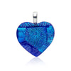  Pendant, Custom made Paris Blue Dichroic Glass Heart Pendant, Custom Made Jewellery- Caitlin's Crafty Creations