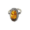 Custom Made Sterling Silver Heated Amber Ring