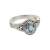 Custom Made Sterling Silver Sky Blue Topaz Antique Ring