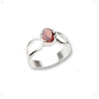 Garnet Sterling Silver Ring