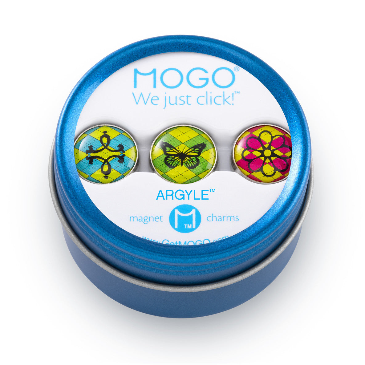 MOGO Tin of 3 Charms, MOGO Charm Collection - Argyle (Tin of 3 Charms), MOGO Charms- Caitlin's Crafty Creations