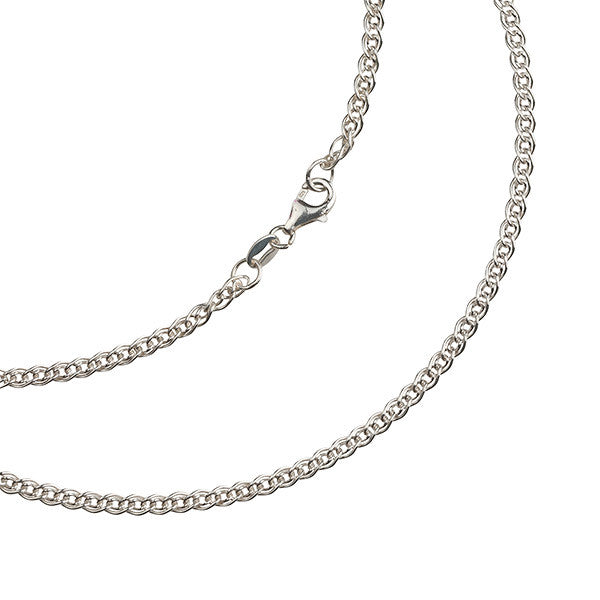  Chain Leather Neoprene, Sterling Silver Chain - Double Flat Oval 40, Custom Made Jewellery- Caitlin's Crafty Creations