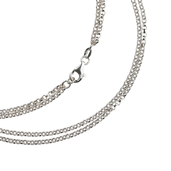  Chain Leather Neoprene, Sterling Silver Chain - Flt Dbl 03 - 48, Custom Made Jewellery- Caitlin's Crafty Creations