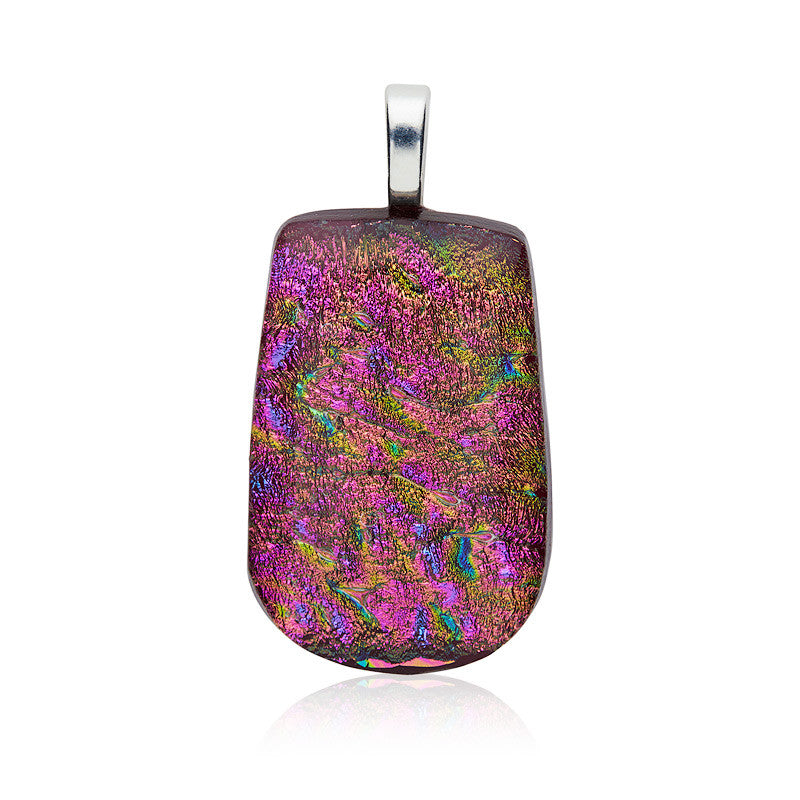 Pendant, Custom made Grenadine Dichroic Glass Pendant, Custom Made Jewellery- Caitlin's Crafty Creations