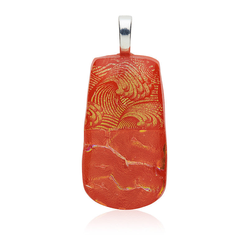 Pendant, Custom made Sunkist Dichroic Glass Pendant, Custom Made Jewellery- Caitlin's Crafty Creations