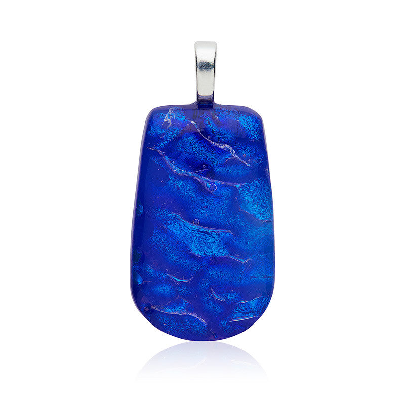  Pendant, Custom made Cobalt Dichroic Glass Pendant, Custom Made Jewellery- Caitlin's Crafty Creations