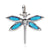 Custom made Bubblegum Blue Dichroic Glass Dragonfly Pendant