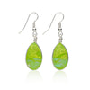 Earrings, Custom made Key Lime Dichroic Glass Earrings, Custom Made Jewellery- Caitlin's Crafty Creations