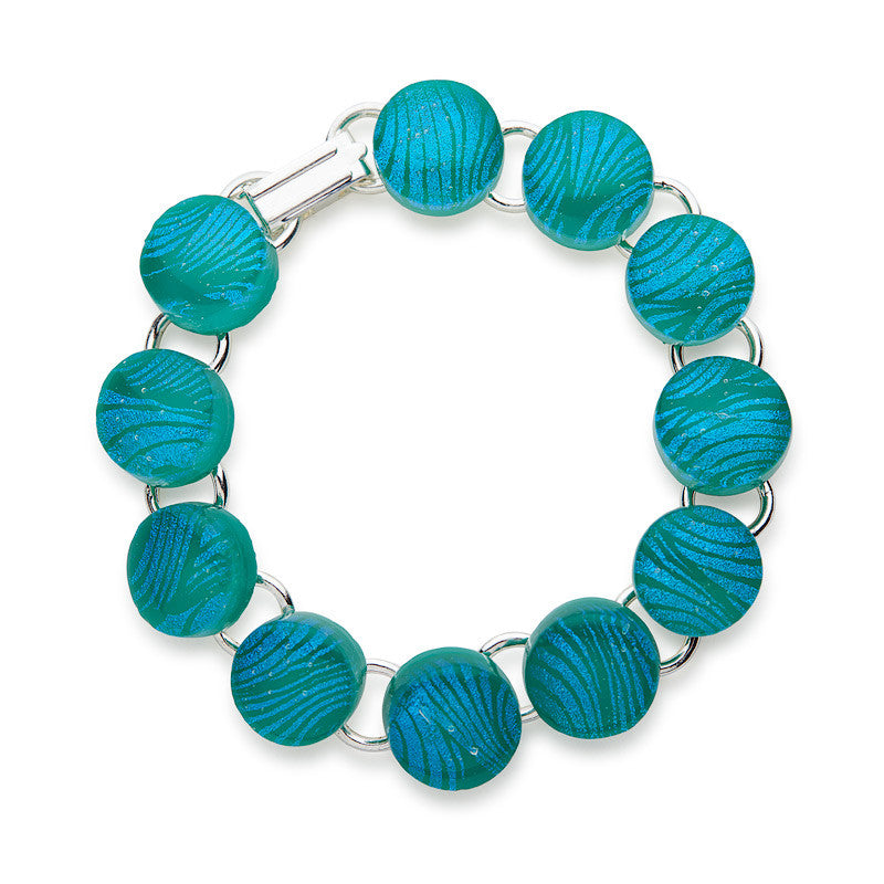 Bracelet, Custom made Carribean Dichroic Glass Bracelet, Custom Made Jewellery- Caitlin's Crafty Creations
