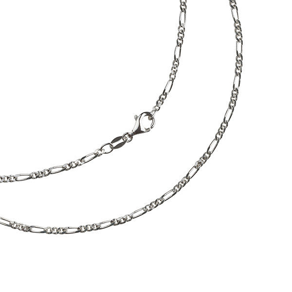  Chain Leather Neoprene, Sterling Silver Chain - Figaro 45, Custom Made Jewellery- Caitlin's Crafty Creations