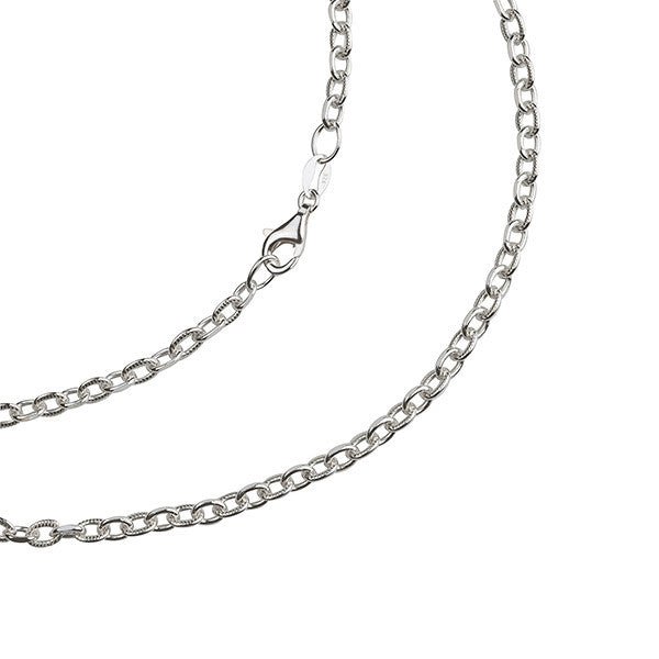 Sterling Silver Chain  - Patterned Cable - 50