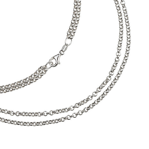 Chain Leather Neoprene, Sterling Silver Chain - Rolo 90 Double - 42, Custom Made Jewellery- Caitlin's Crafty Creations