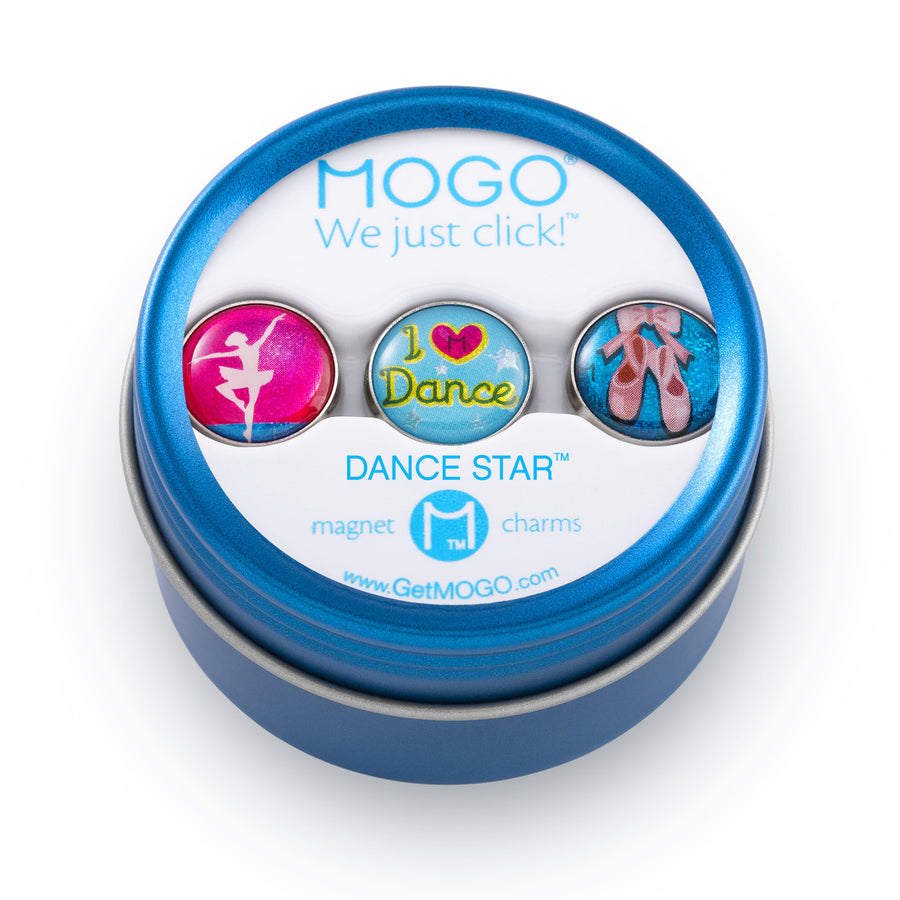  MOGO Tin of 3 Charms, MOGO Charm Collection - Dance Star (Tin of 3 Charms), MOGO Charms- Caitlin's Crafty Creations
