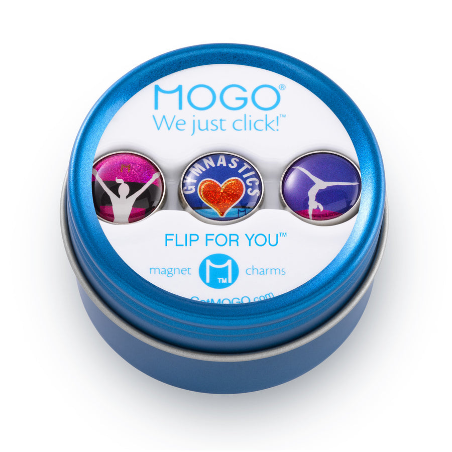  MOGO Tin of 3 Charms, MOGO Charm Collection - Flip For You (Tin of 3 Charms), MOGO Charms- Caitlin's Crafty Creations