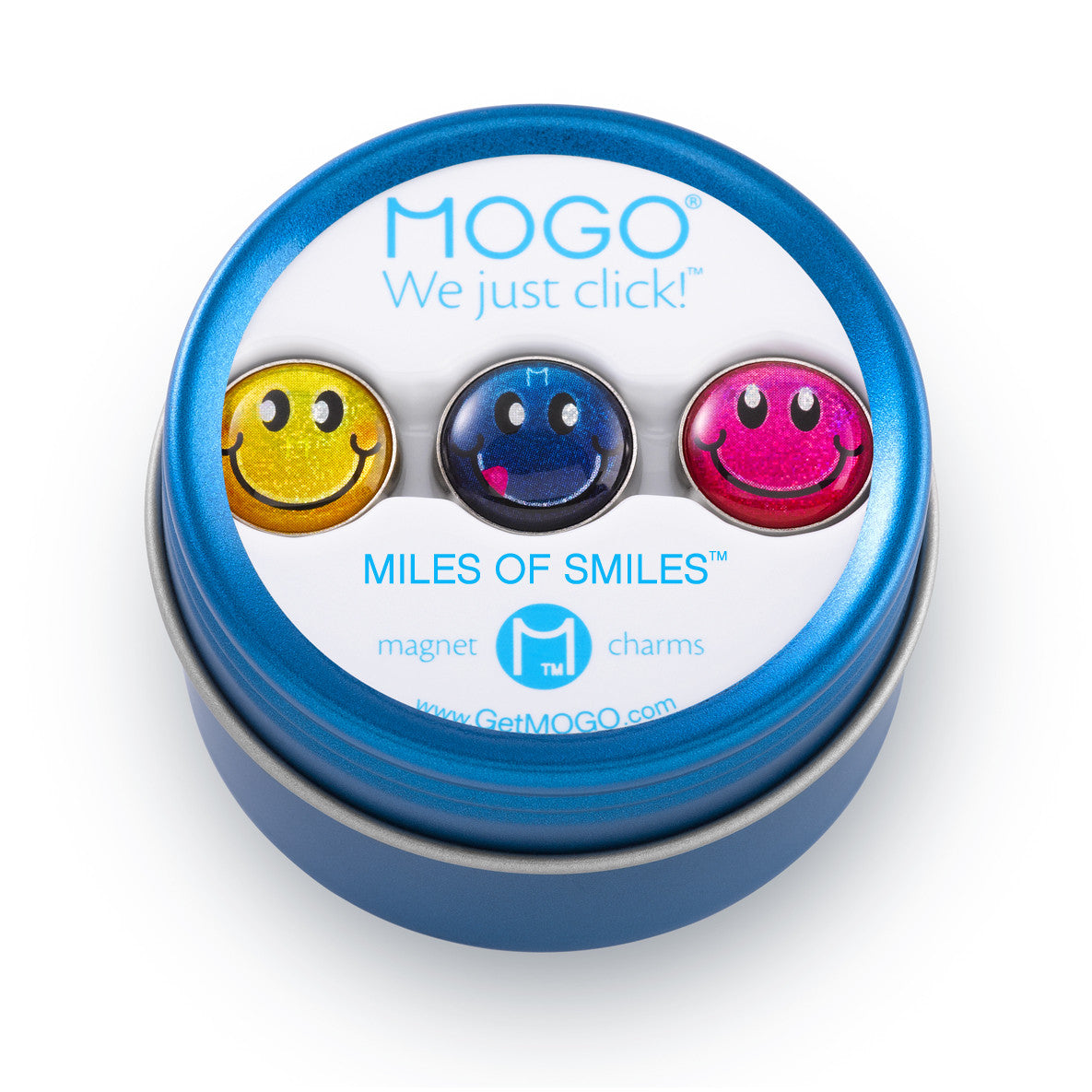 MOGO Tin of 3 Charms, MOGO Charm Collection - Miles of Smiles (Tin of 3 Charms), MOGO Charms- Caitlin's Crafty Creations