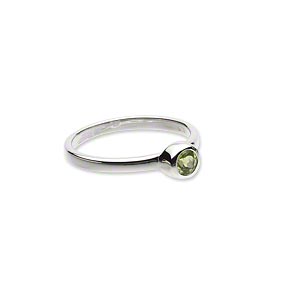 Custom Made Sterling Silver Natural Peridot Ring