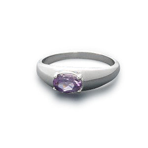 Ring, Custom Made Sterling Silver Natural Amethyst Ring, Custom Made Jewellery- Caitlin's Crafty Creations