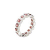 Custom Made Sterling Silver Natural Faceted Garnet Ring