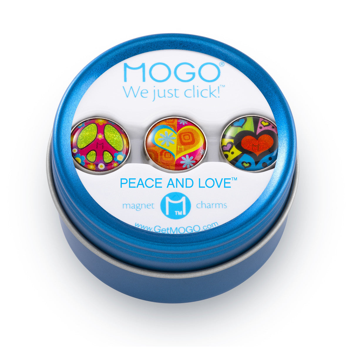 MOGO Tin of 3 Charms, MOGO Charm Collection - Peace and Love (Tin of 3 Charms), MOGO Charms- Caitlin's Crafty Creations
