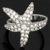 Ring, Custom Made Starfish Ring featuring Swarovski Crystals S, Custom Made Jewellery- Caitlin's Crafty Creations