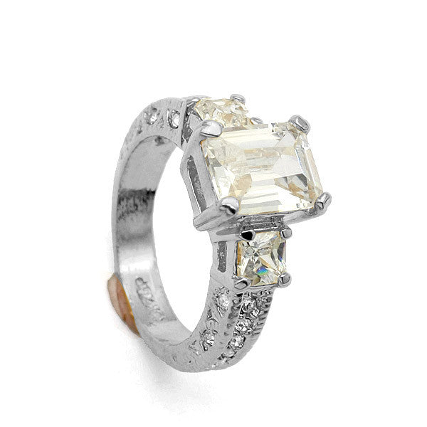 Ring, Custom Made Square Cut CZ Ring S, Custom Made Jewellery- Caitlin's Crafty Creations