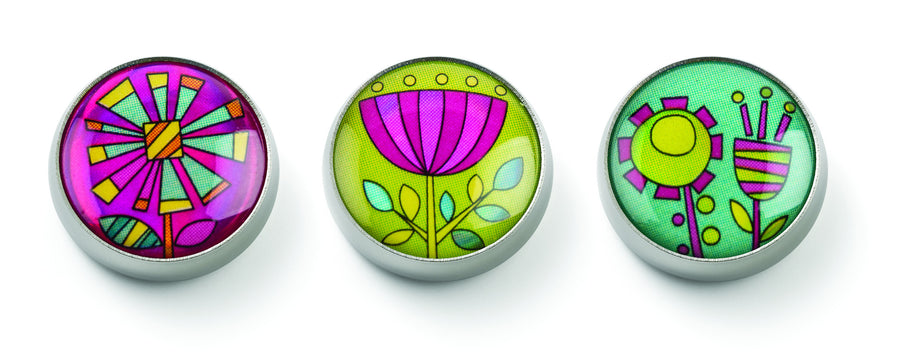  MOGO Tin of 3 Charms, MOGO Charm Collection - Funky Flowers (Tin of 3 Charms), MOGO Charms- Caitlin's Crafty Creations