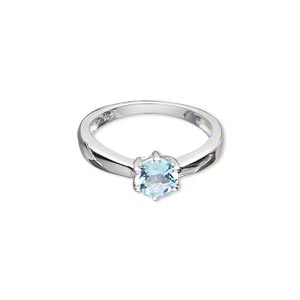 Custom Made Sterling Silver Sky Blue Topaz Ring