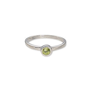 Custom Made Sterling Silver Natural Peridot Ring