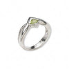 Custom Made Sterling Silver Natural Peridot Ring