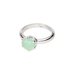 Custom Made Sterling Silver Natural Chrysoprase Ring